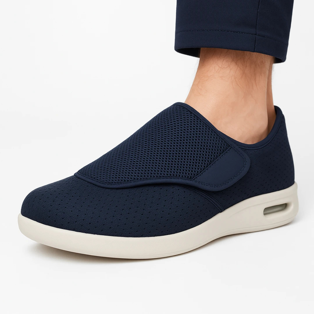 Orthopedic diabetic shoes with viscoelastic foam and zero drop