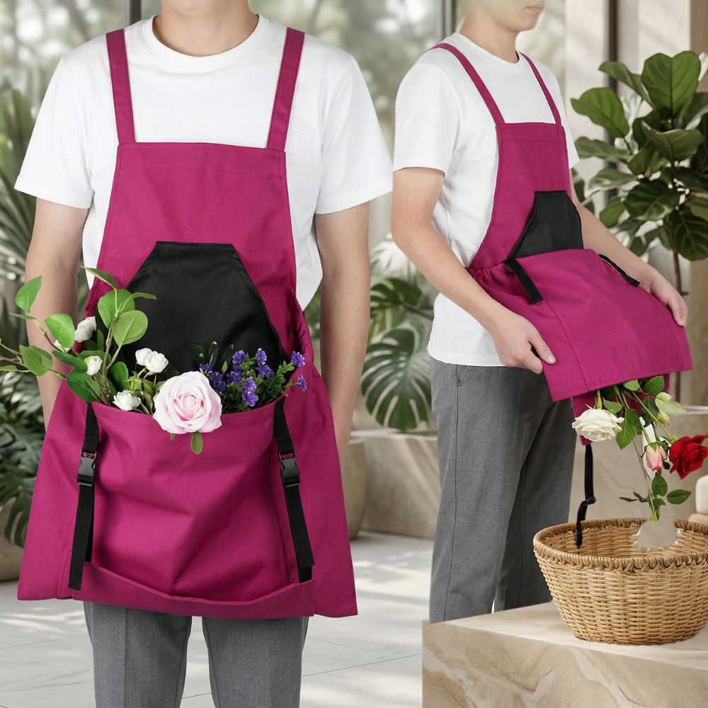 Garden Apron | Crossed Shoulder Straps, Large Pockets | Work
