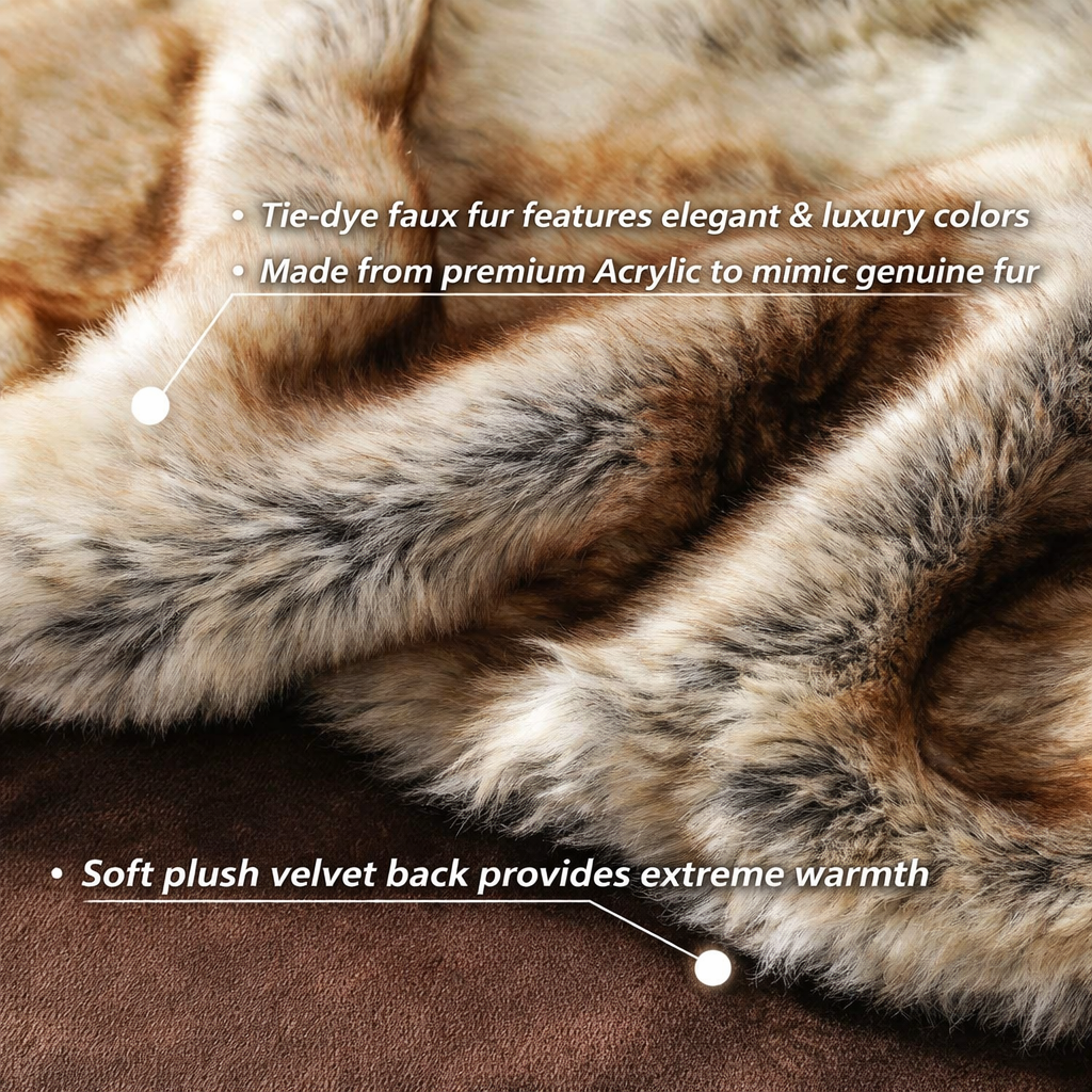 Faux Fur Blanket | Soft, Warm | Couch and Bedroom