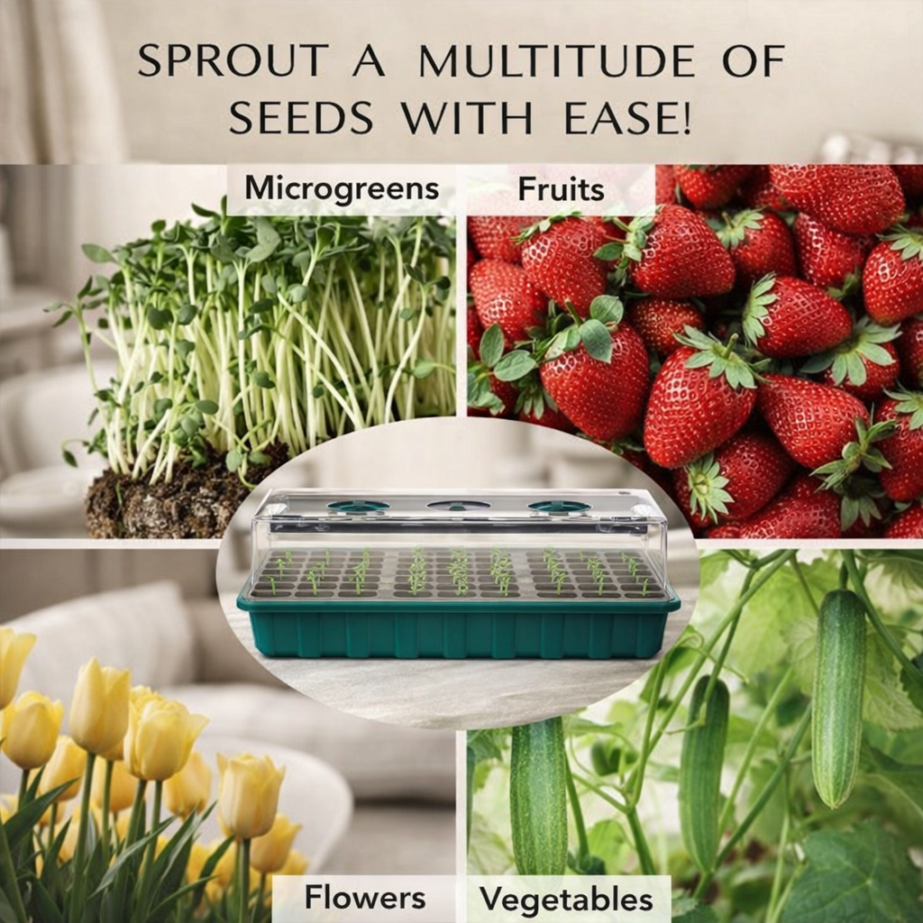 Indoor Seed Starting Kit | LED Grow Light, Dome | Plants