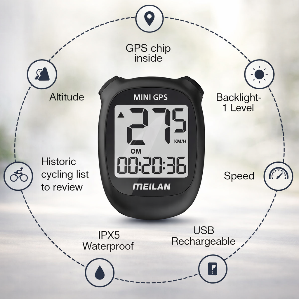 GPS Meter Cycling Rechargeable Waterproof Backlit