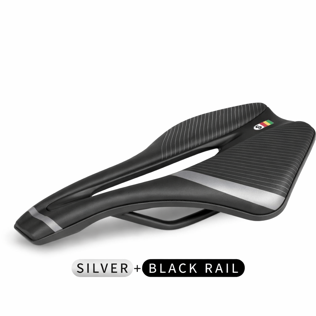 Ergonomic padded bicycle saddle with gel and comfortable design for cycling
