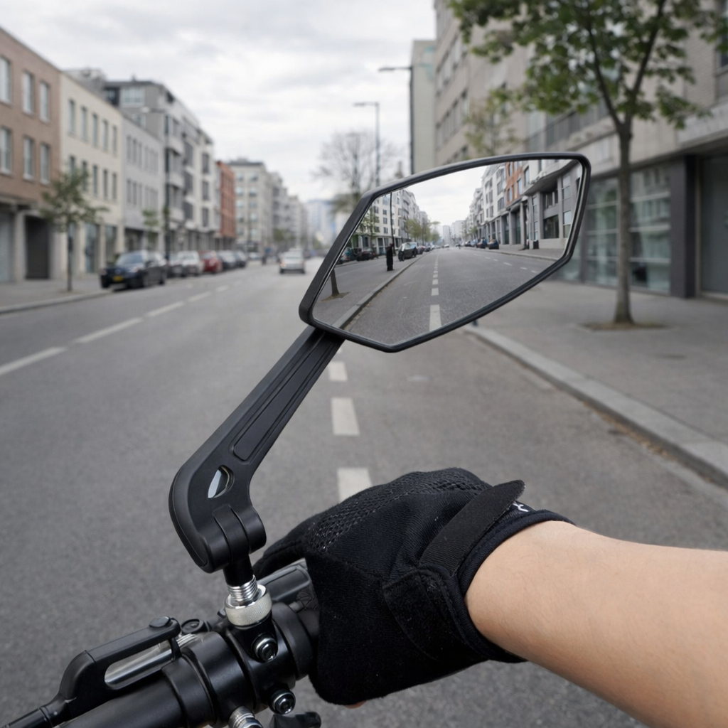 Bicycle mirror foldable adjustable motorcycle high visibility durable