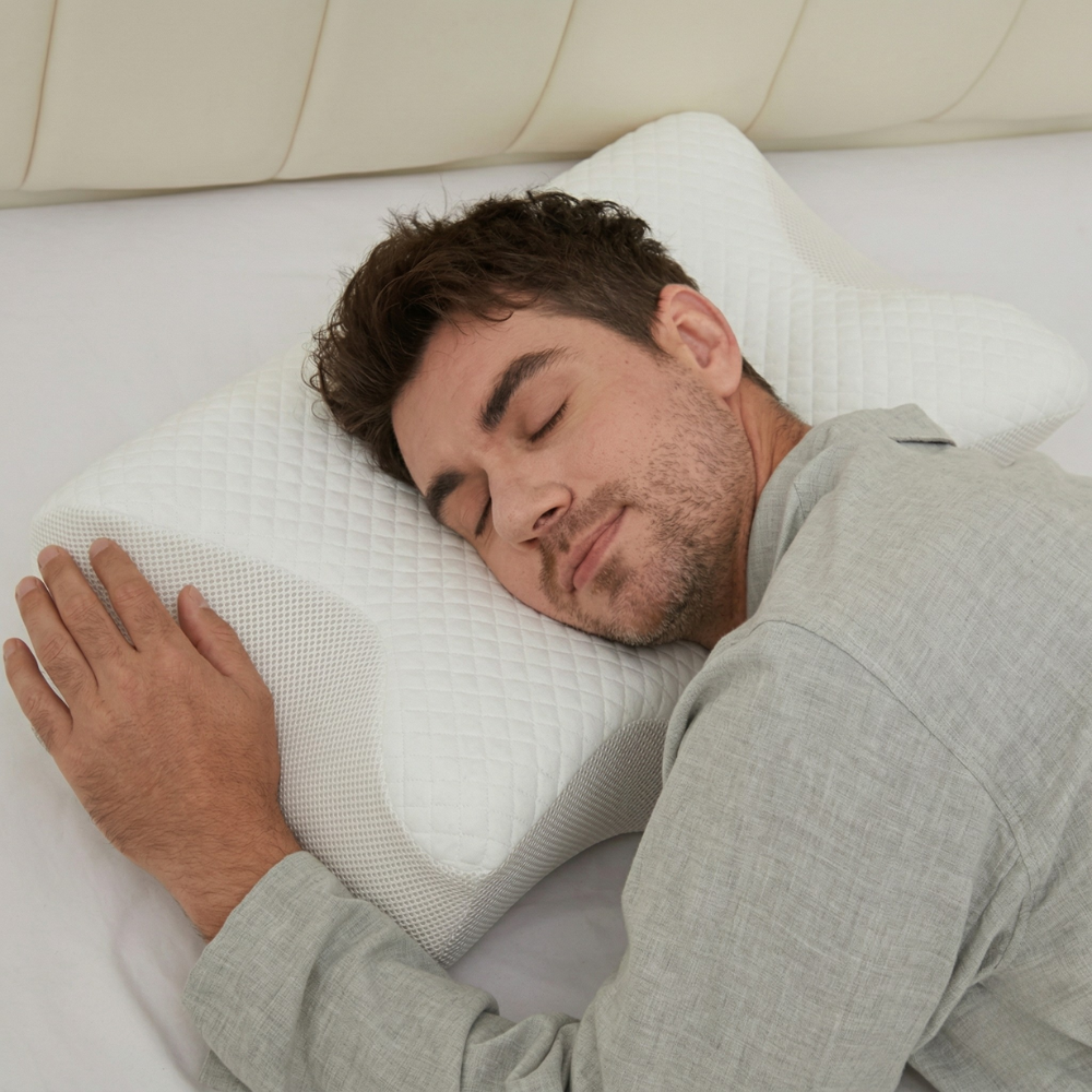 Sleep Apnea Pillow | Ergonomic, Viscoelastic | Anti-Snoring