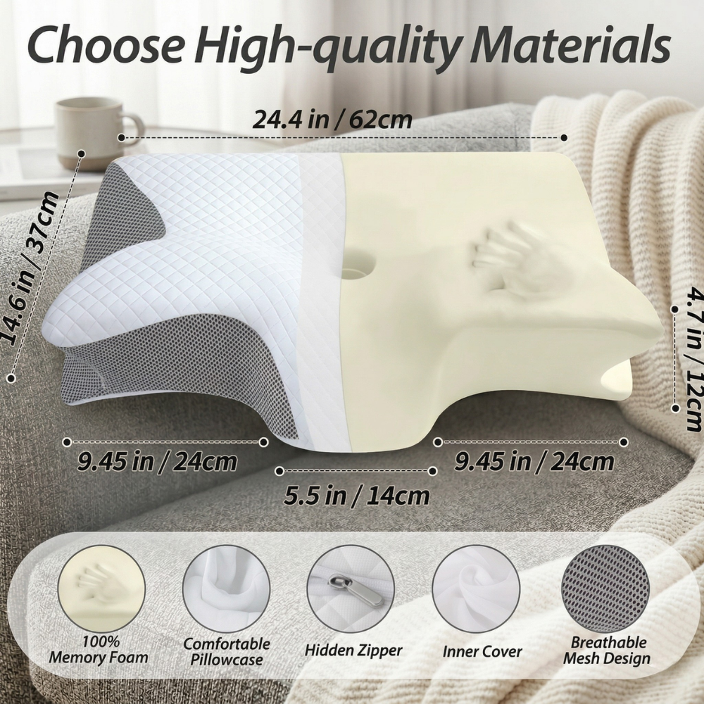 Sleep Apnea Pillow | Ergonomic, Viscoelastic | Anti-Snoring