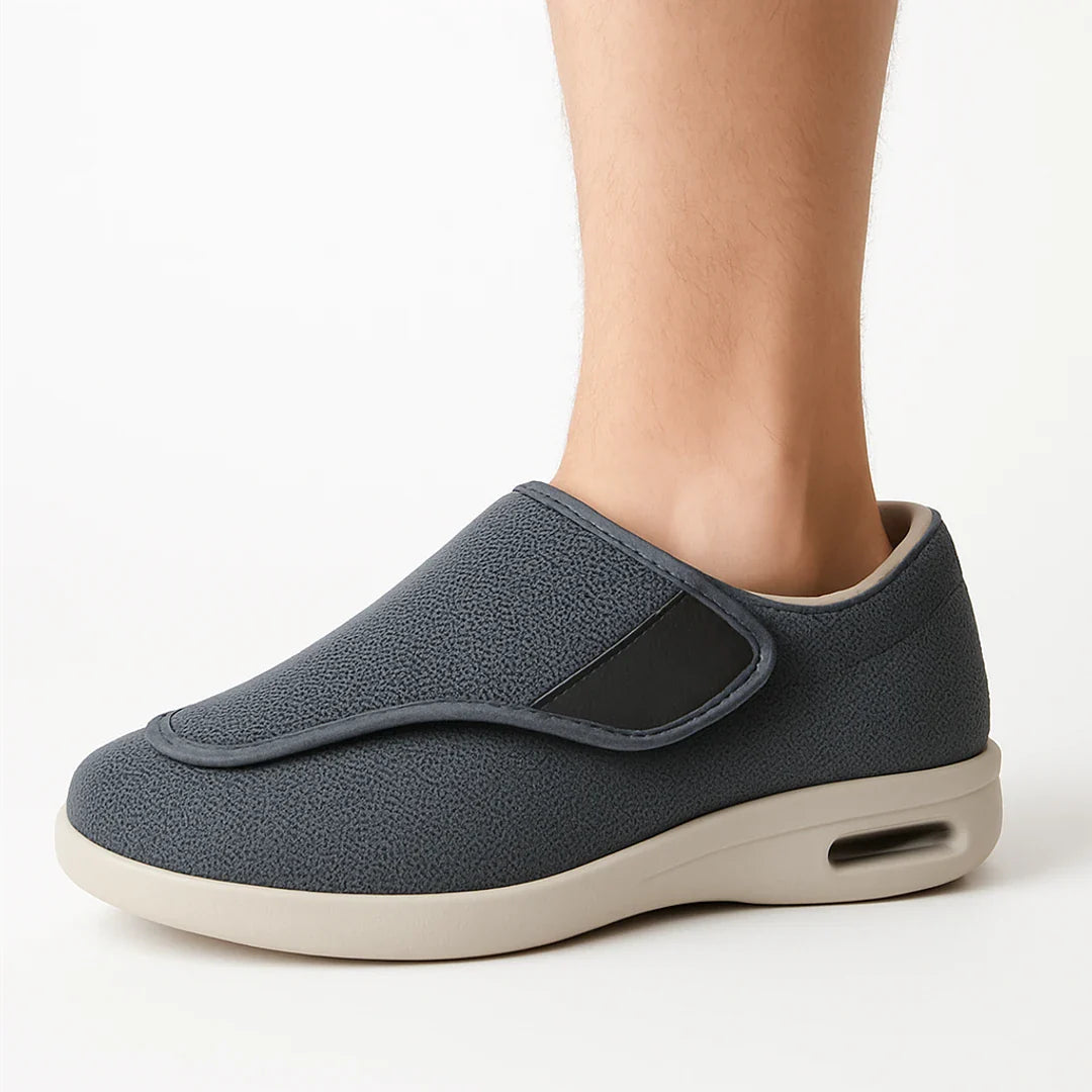 Orthopedic diabetic shoes with viscoelastic foam and zero drop