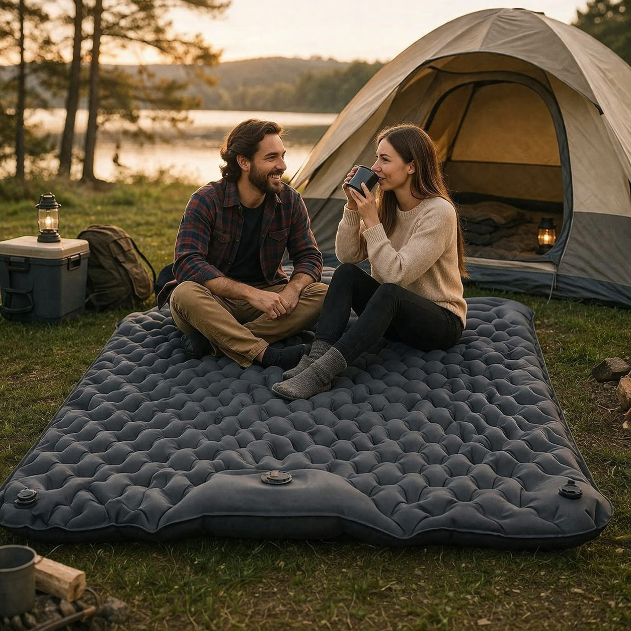 Self-inflating Double Mattress | Ultralight, Camping | Travel