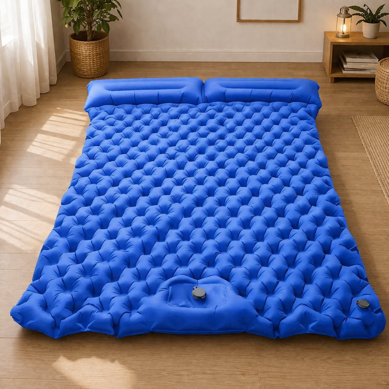 Self-inflating double mattress ultralight camping travel