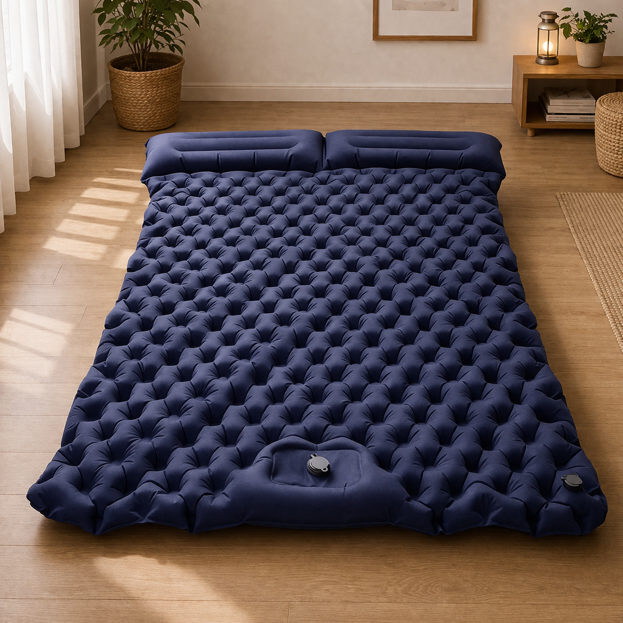 Self-inflating double mattress ultralight camping travel