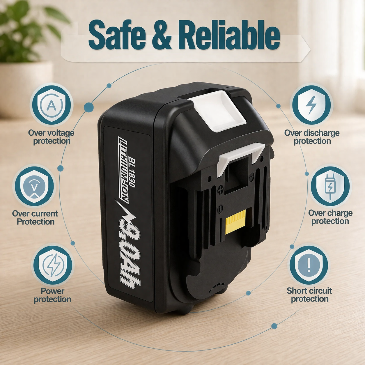 Makita 18V Battery | 9Ah, Compatible Tools | Rechargeable