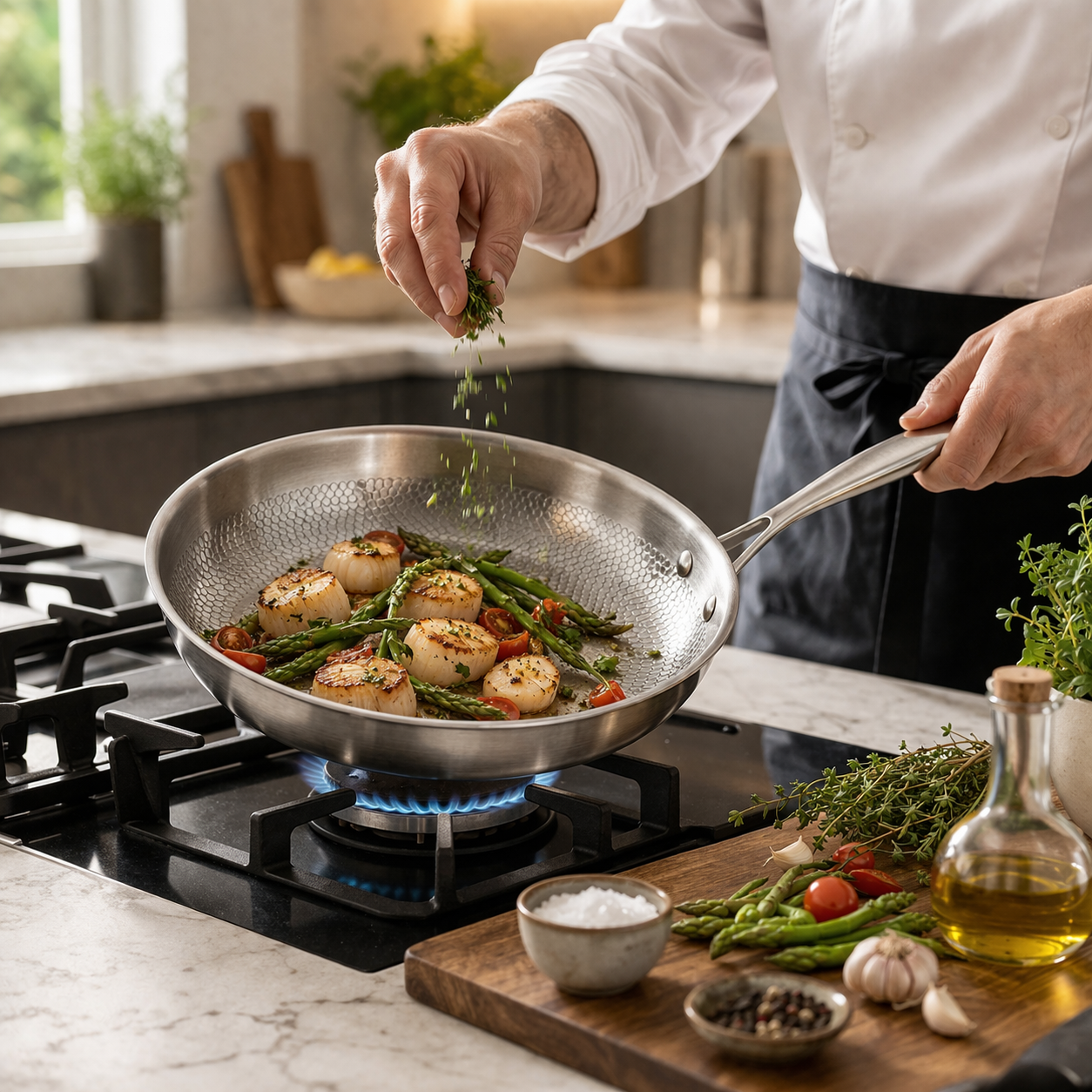 Titanium non-stick frying pan | Forged finish, durable | Cooking