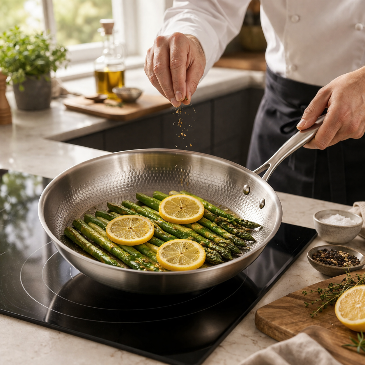 Titanium non-stick frying pan | Forged finish, durable | Cooking