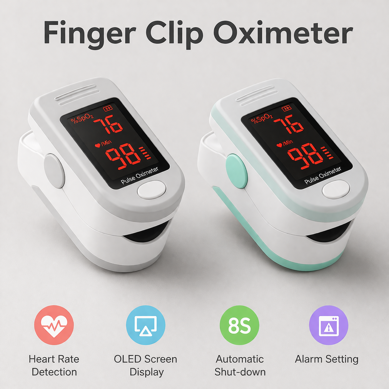 Digital pulse oximeter | LED screen, portable | Oxygen saturation