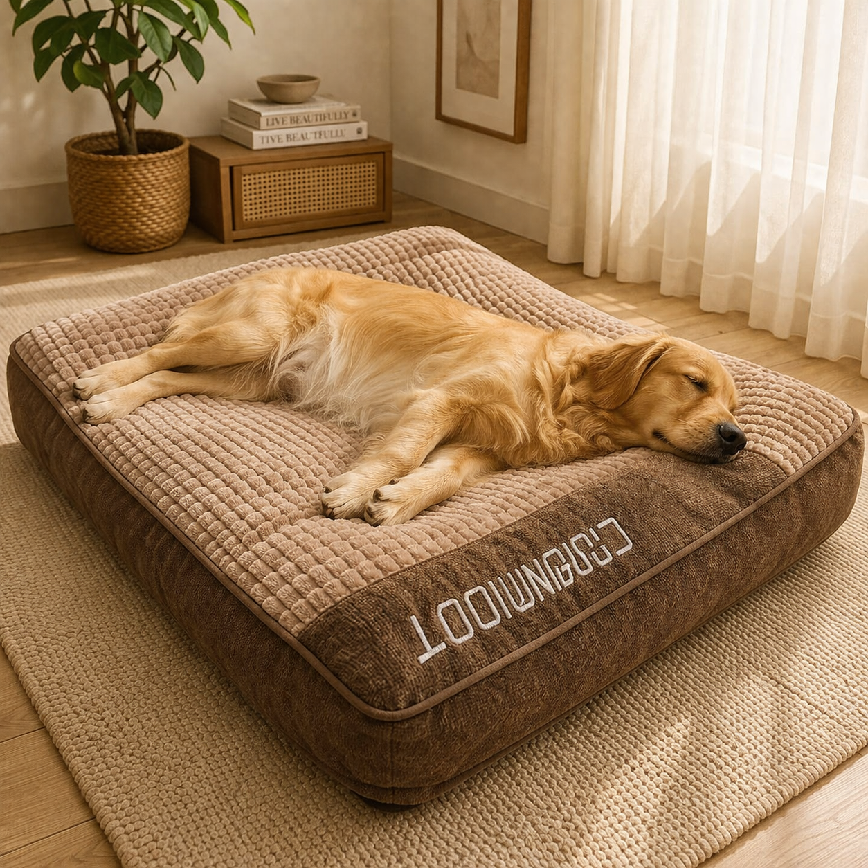 Orthopedic dog bed with firm support and comfortable design for pets