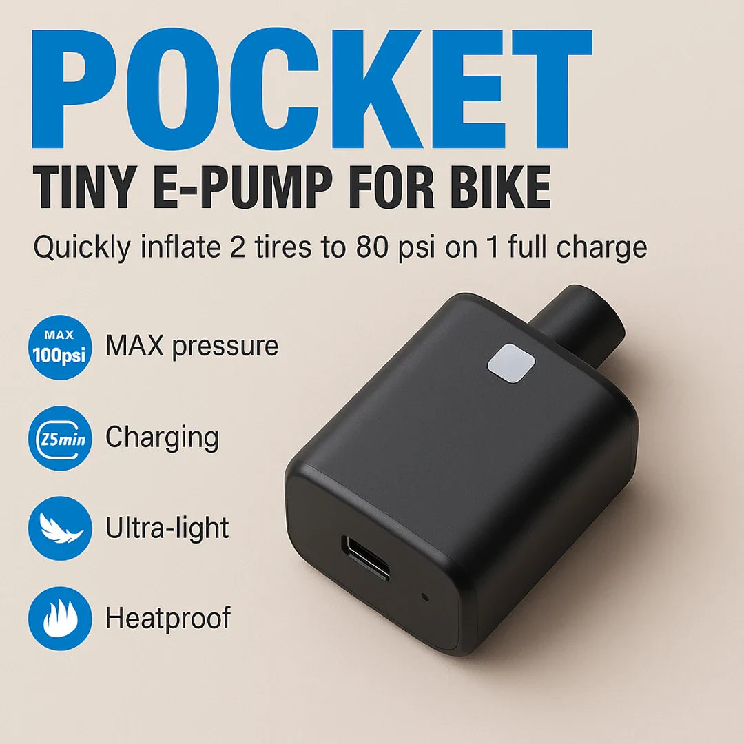 Electric bicycle pump mini portable USB C battery Presta Schrader