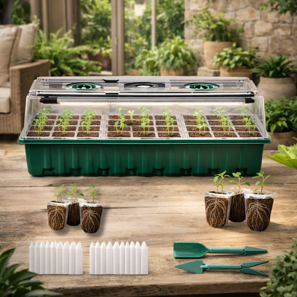 Indoor Seed Starting Kit | LED Grow Light, Dome | Plants