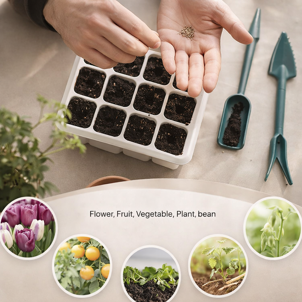 Indoor Seed Starting Kit | LED Grow Light, Dome | Plants