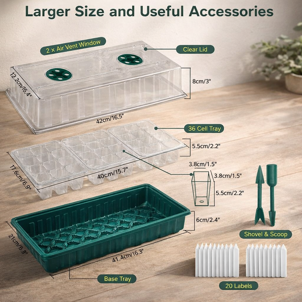 Indoor Seed Starting Kit | LED Grow Light, Dome | Plants