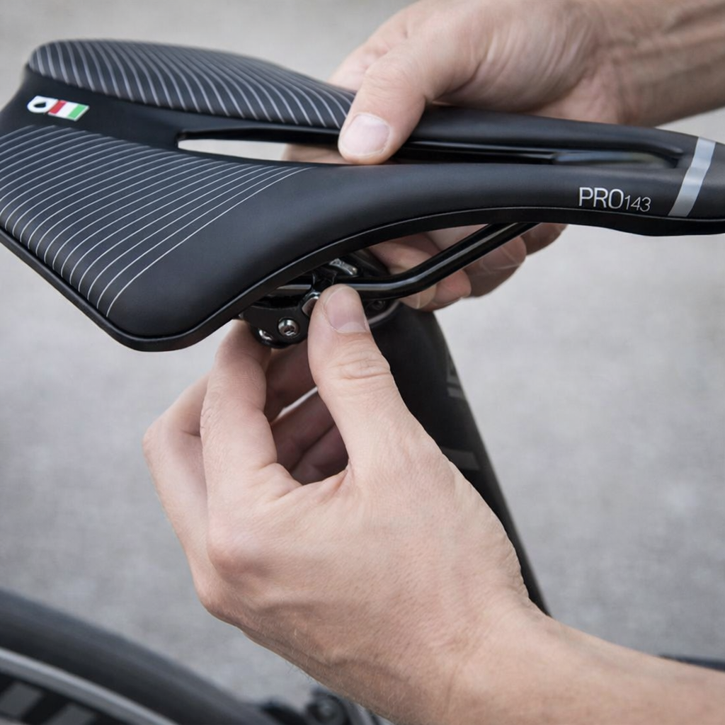 Ergonomic padded bicycle saddle with gel and comfortable design for cycling