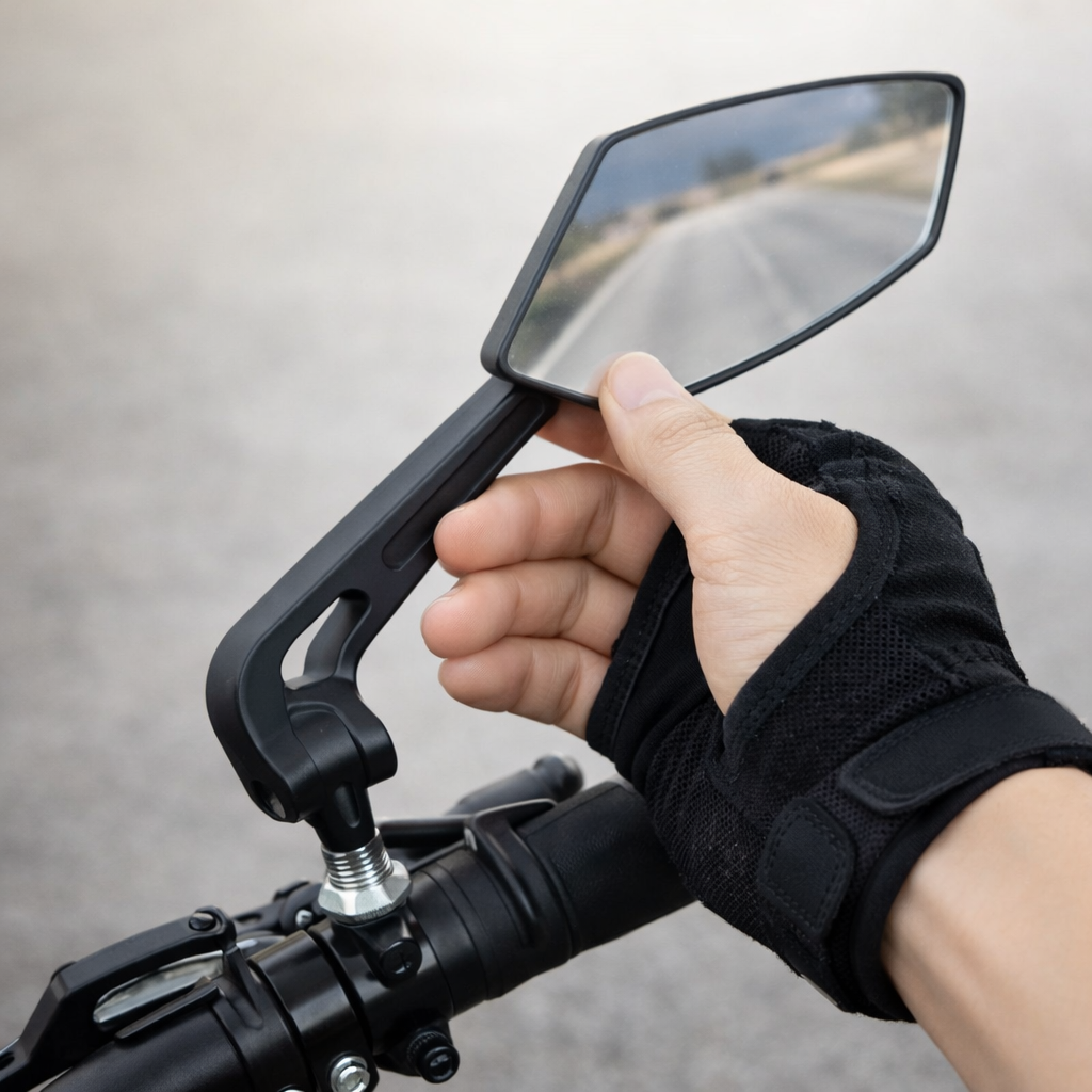 Bicycle mirror foldable adjustable motorcycle high visibility durable