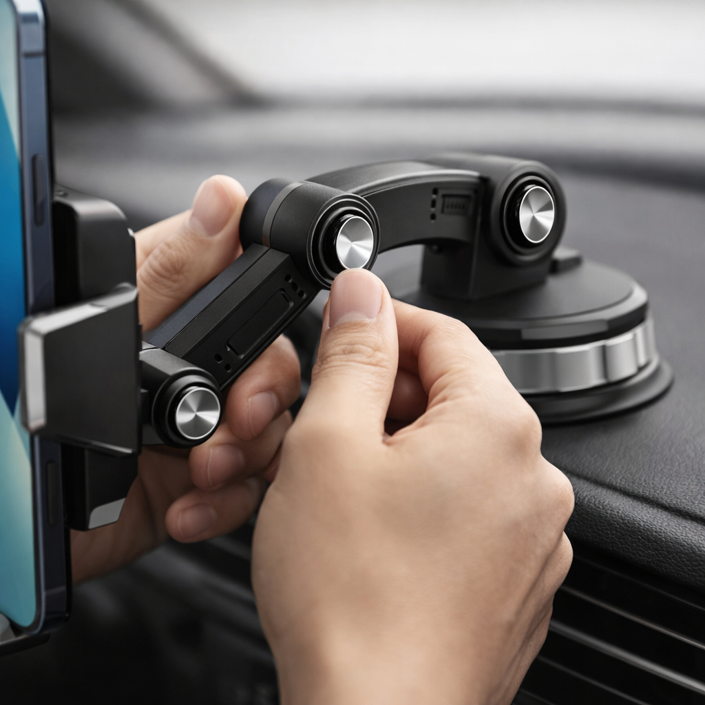 GripTech Car Phone Holder | Strong Suction | 360° Rotation | One-Handed Use
