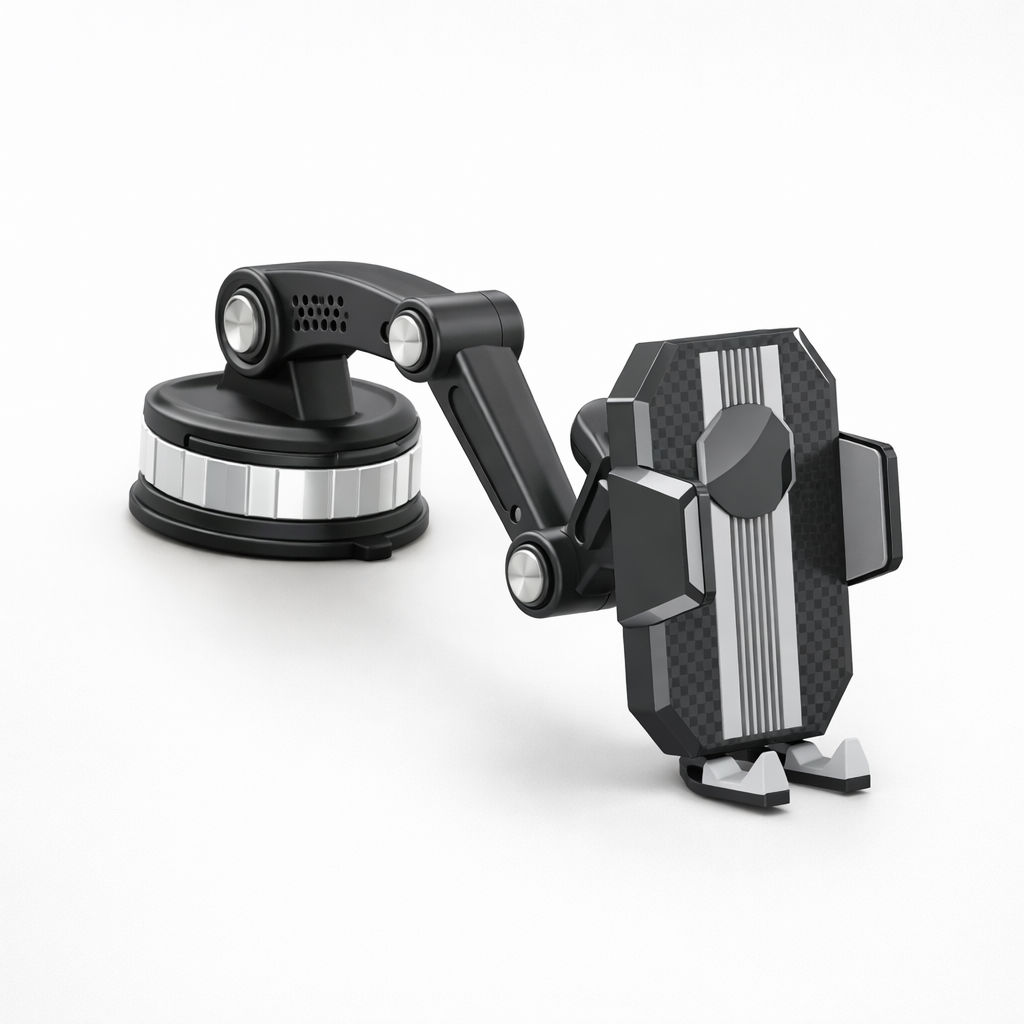 GripTech Car Phone Holder | Strong Suction | 360° Rotation | One-Handed Use