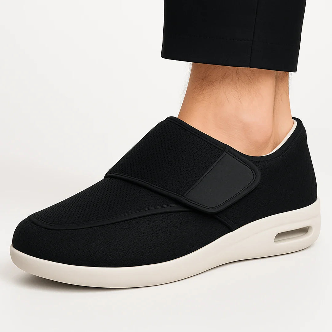Orthopedic diabetic shoes with viscoelastic foam and zero drop