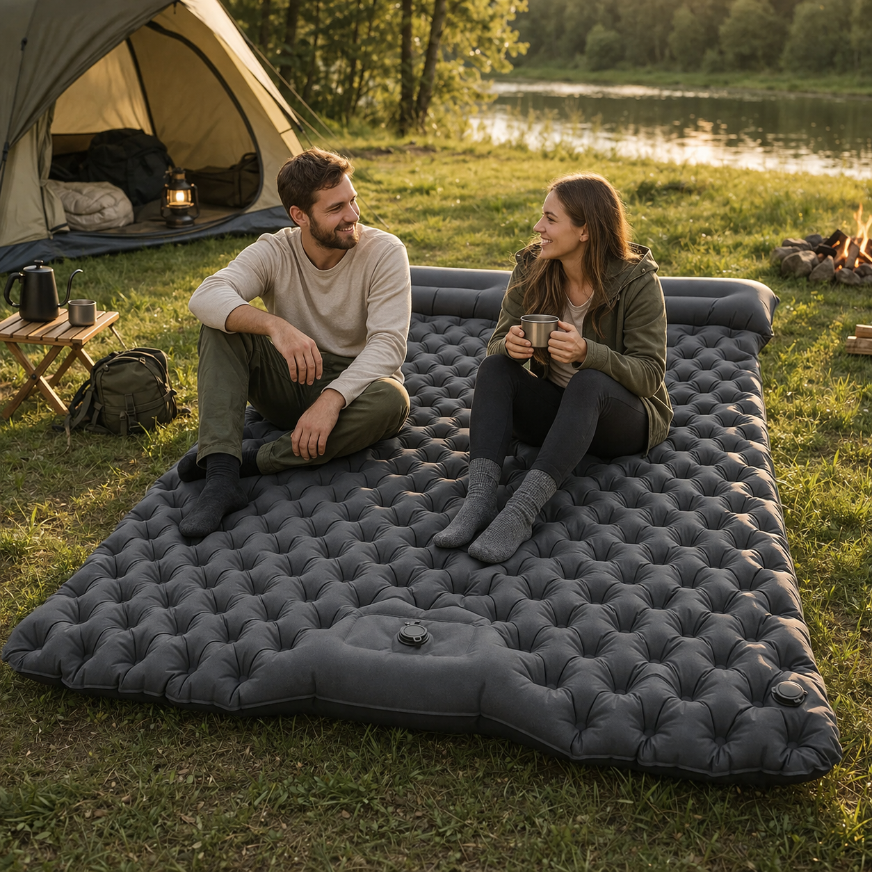 Self-inflating Double Mattress | Ultralight, Camping | Travel