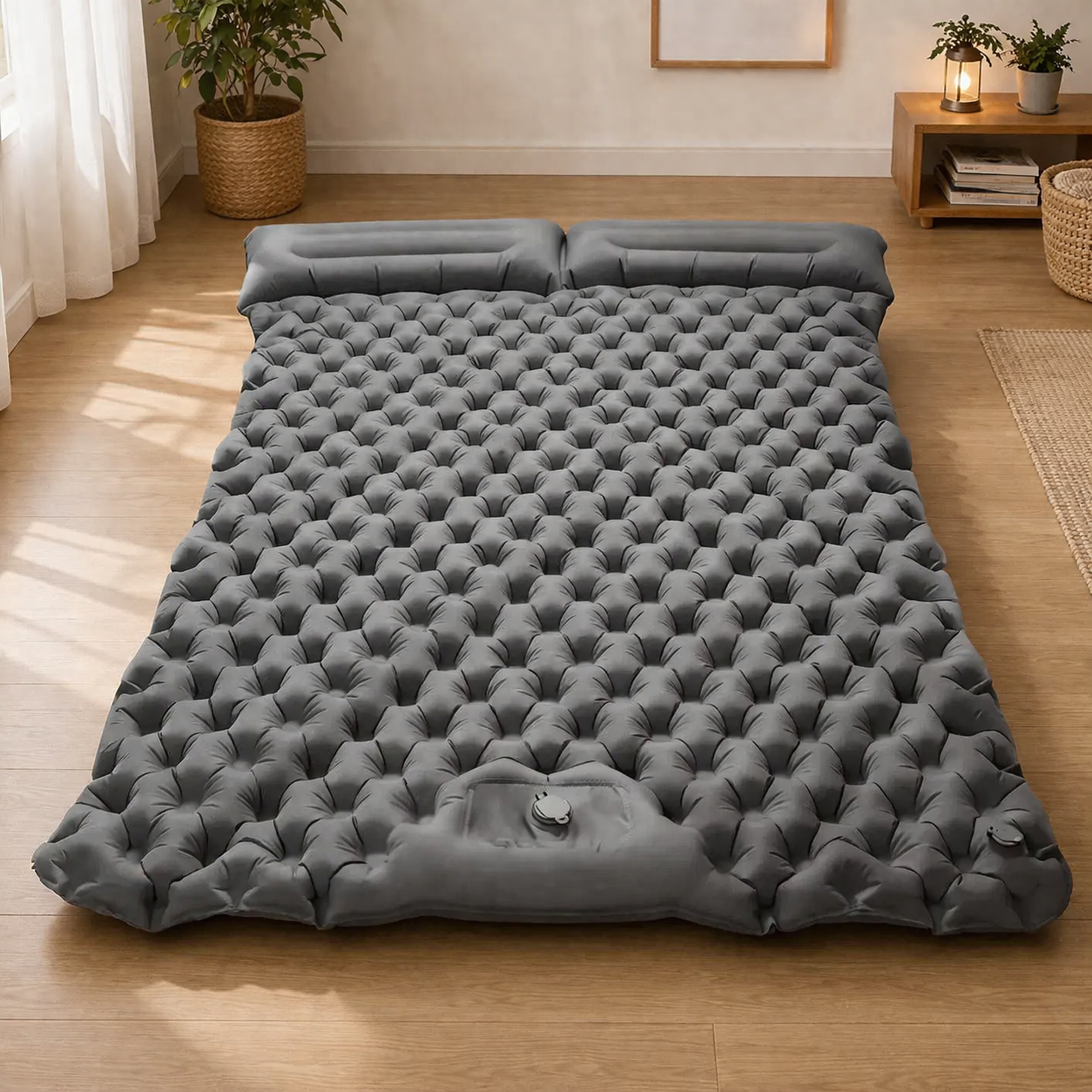 Self-inflating double mattress ultralight camping travel