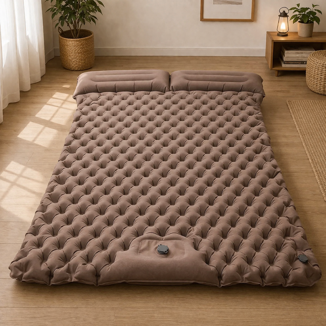 Self-inflating double mattress ultralight camping travel