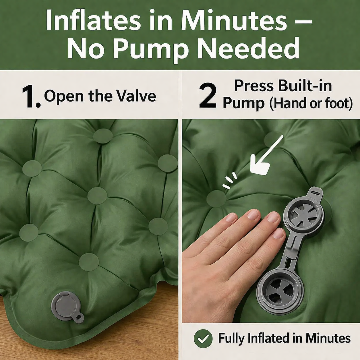 Self-inflating Double Mattress | Ultralight, Camping | Travel