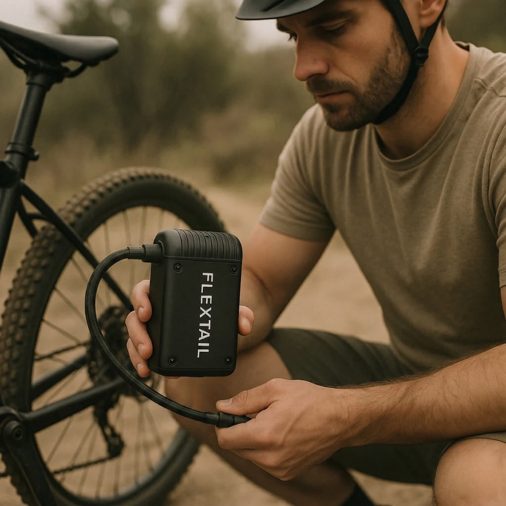 Bike Air Pump - Dual Valve with SOS light and USB Type-C charging