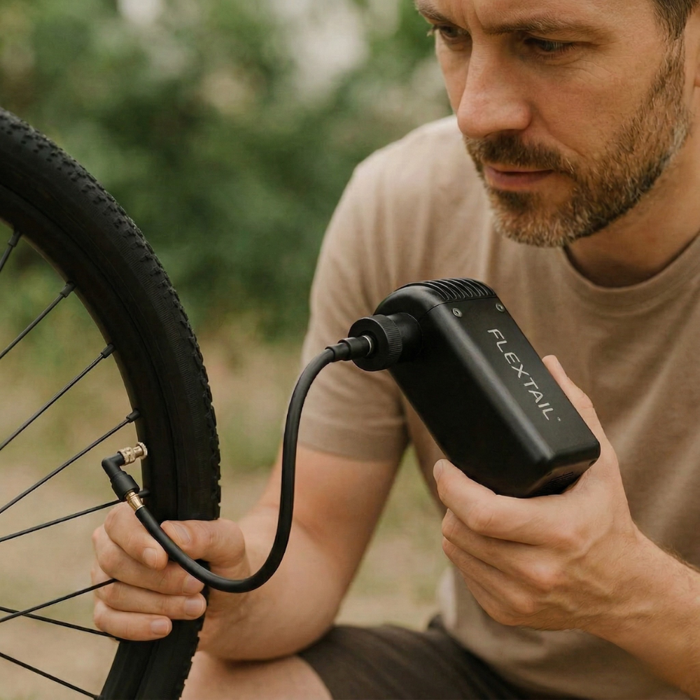 Bike Air Pump - Dual Valve with SOS light and USB Type-C charging