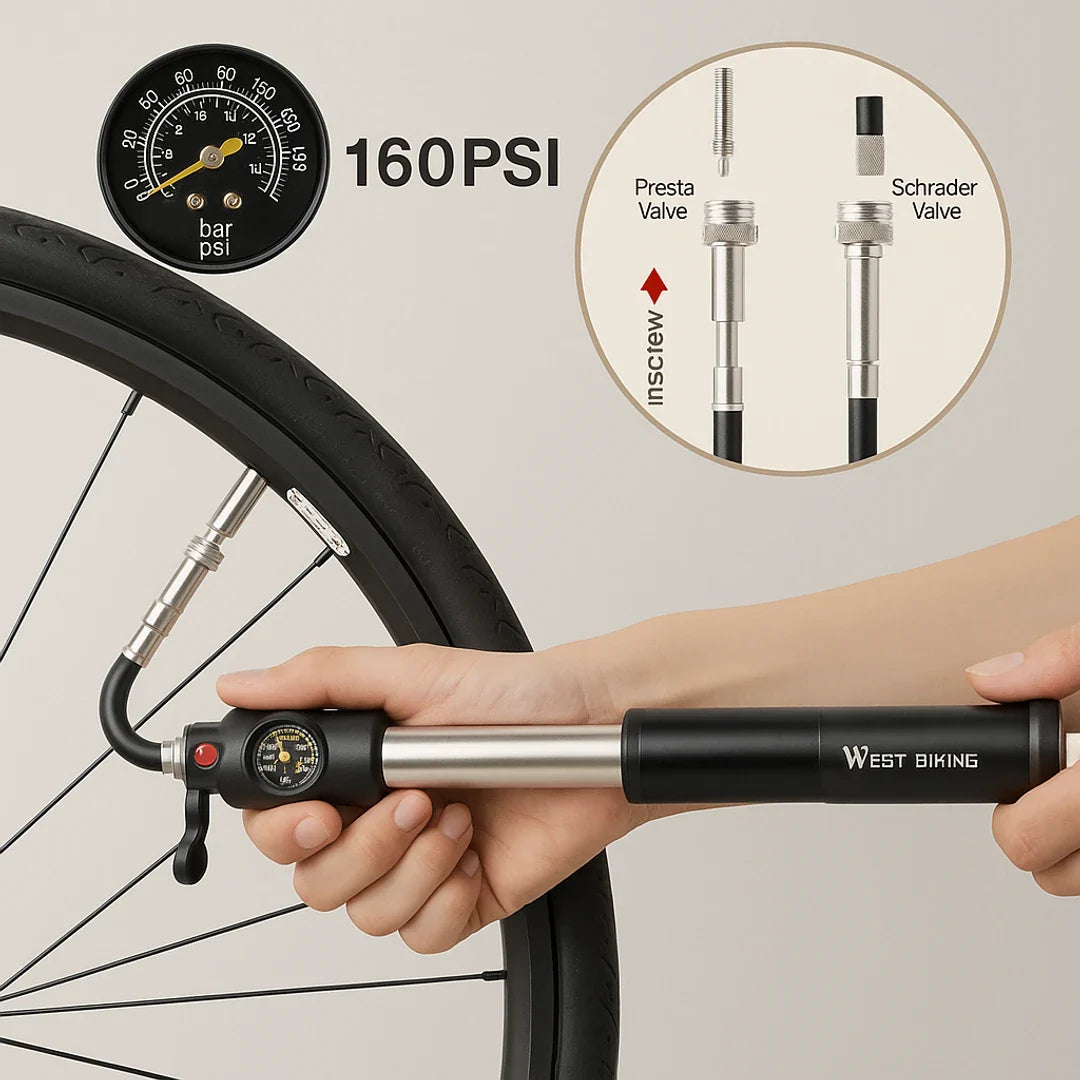 Bike pump mini portable fast inflation high pressure 160 PSI