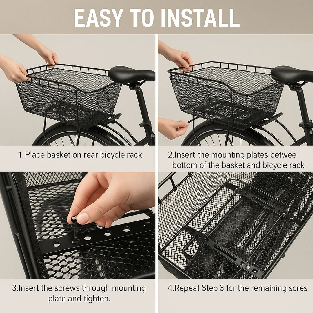 Rear bike basket large capacity waterproof load net durable