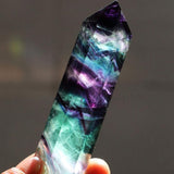 Striped Stone Bar - Natural Fluorite Quartz Crystal (6.1 - 6.4 cm)