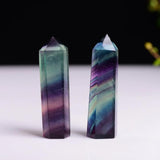 Striped Stone Bar - Natural Fluorite Quartz Crystal (6.1 - 6.4 cm)